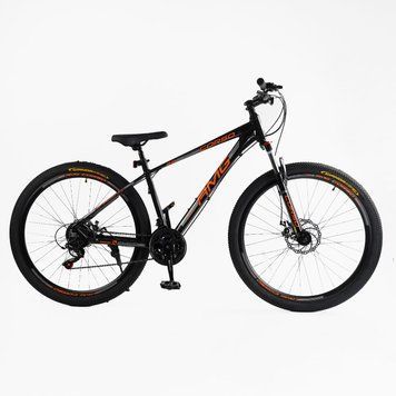 Велосипед Спортивний Corso &laquo;AMG&raquo; 29" дюймів MG-29469 (1) ЧОРНО-ПОМАРАНЧЕВИЙ, рама алюмінієва 17``, обладнання Shimano 21 швидкість, зібран на 75% 29469 фото