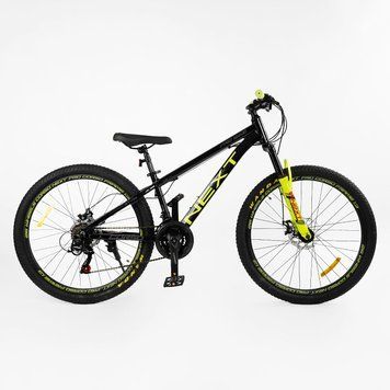 Велосипед Спортивний Corso &laquo;Next&raquo; 26" дюймів NX-26400 (1) рама алюмінієва 13&rsquo;&rsquo;, перемикачі Shimano, 21 швидкість, зібран на 75% 26400 фото