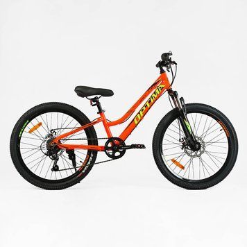 Велосипед Спортивний Corso &laquo;OPTIMA&raquo; 24" дюйми TM-24114 (1) рама алюмінієва 11``, обладнання Shimano RevoShift 7 швидкістей, зібран на 75% 24114 фото