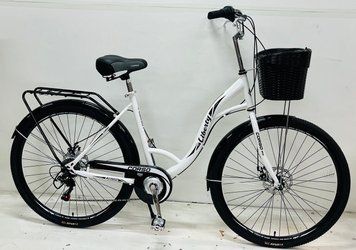 Велосипед міський Corso &laquo;Liberty&raquo; 28&rsquo;&rsquo; дюймів LR-28014 (1) + КОШИK, сталева рама 20``, Shimano 7 швидкостей, корзина, багажник 28014 фото