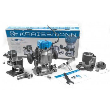 Кромковий фрезер KRAISSMANN 910 OFT 6-8 (4b) ефективно виконає роботи кромки, зніме фаски, виріже пази. Регулювання швидкості валу дозволяє обробляти матеріали різної жорсткості, при обробці твердих матеріалів слід встановлювати меншу швидкість. 910684 фото