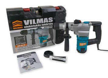 Перфоратор бочковий VILMAS 800-RH-26 призначений для свердління отворів у бетоні, цеглі або камені. Ефективний під час демонтажу конструкцій із залізобетону. Особливості: Металевий корпус редуктора, покращений ударний механізм, повітряне охолодження. 8007610 фото